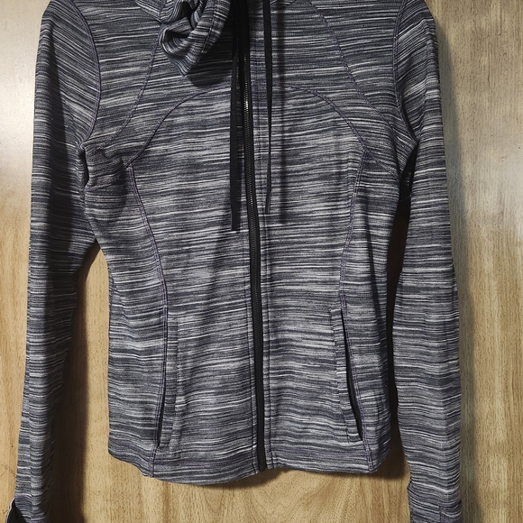lululemon athletica Other - lululemon athletica Heathered Gray Striped Hooded Jacket